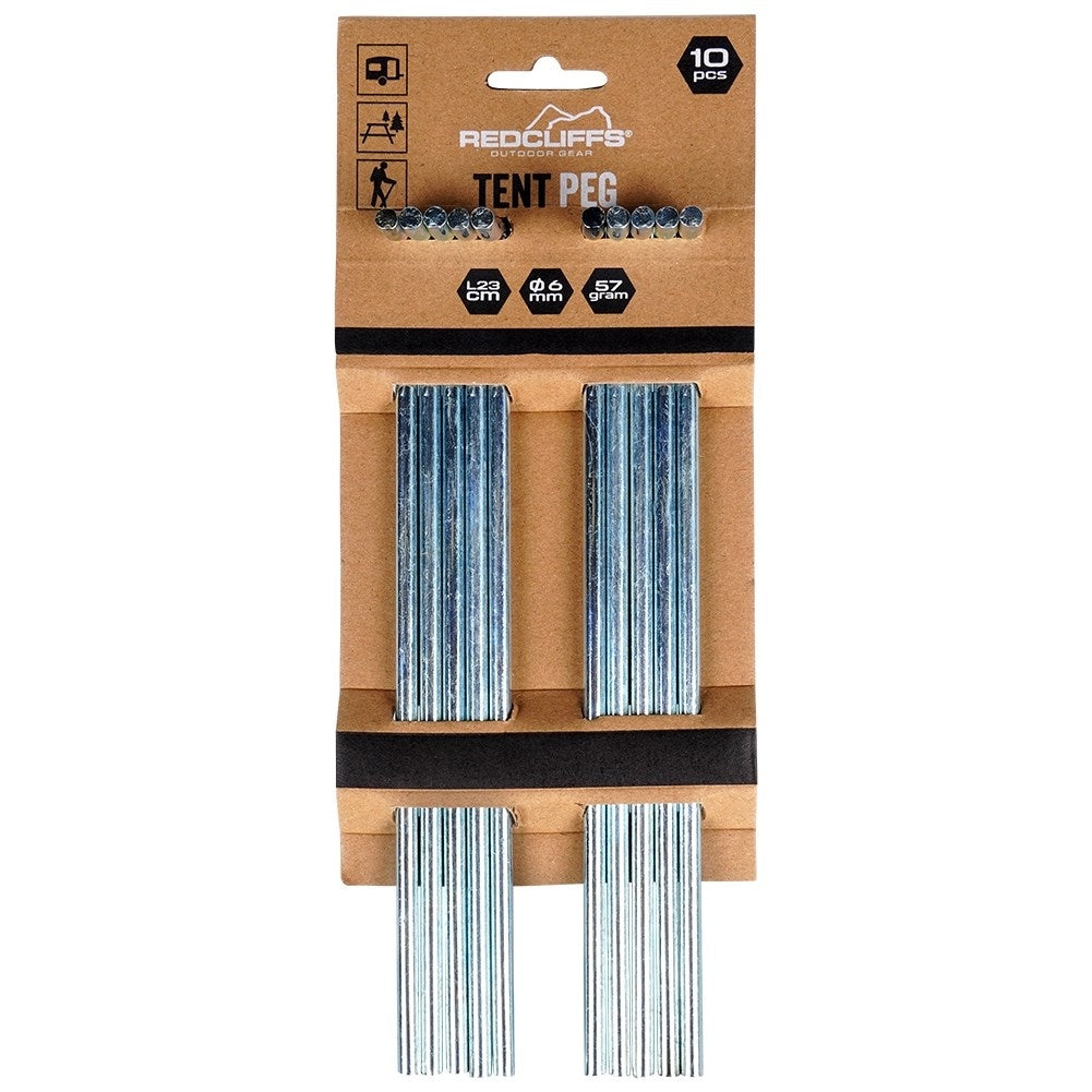 Metal tent pegs, 10-pack - Stable for all terrains