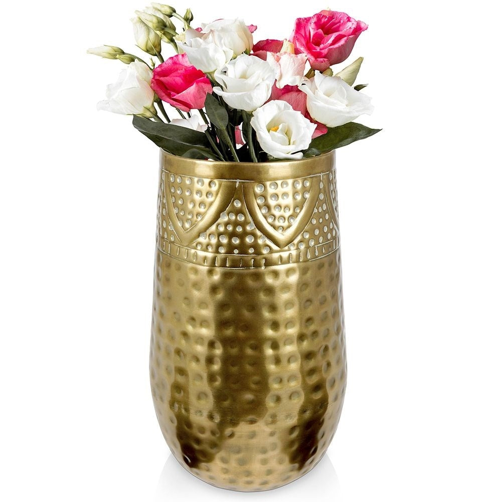 Metal vase with brass plating - elegant decoration at home