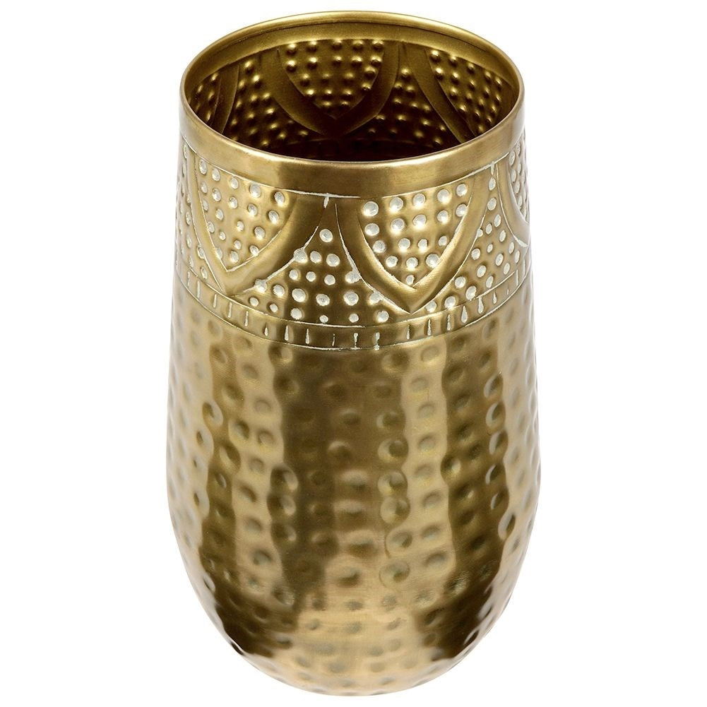Metal vase with brass plating - elegant decoration at home
