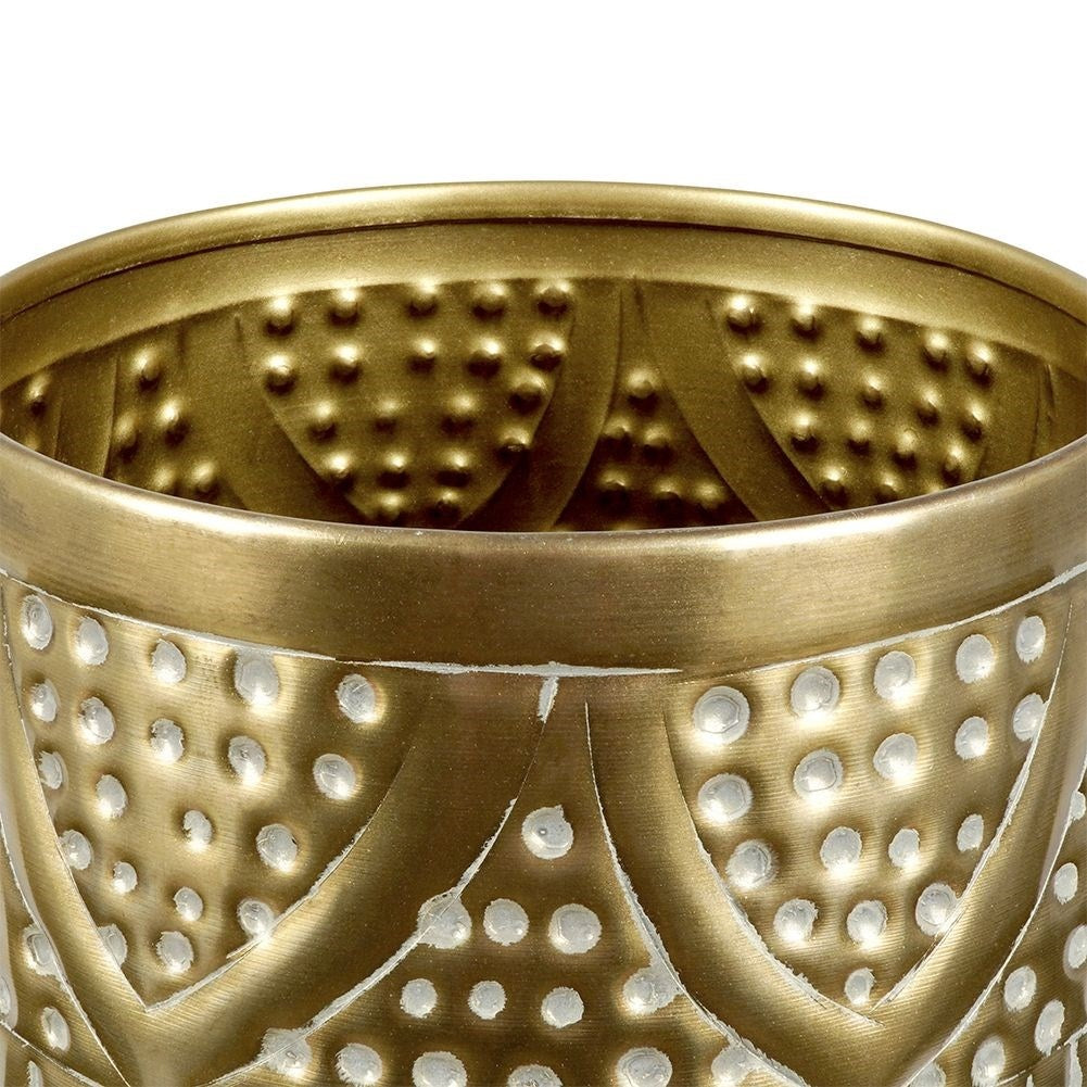 Metal vase with brass plating - elegant decoration at home