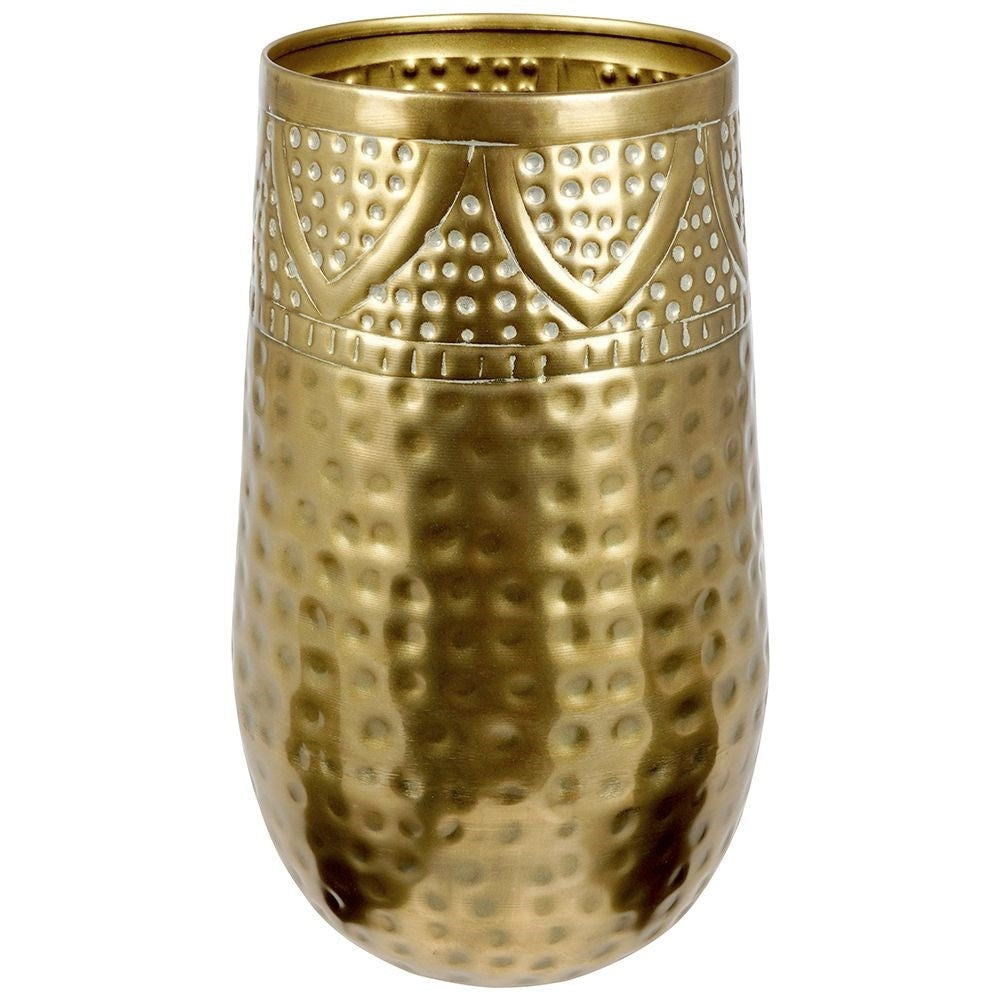 Metal vase with brass plating - elegant decoration at home