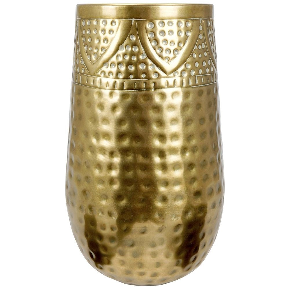 Metal vase with brass plating - elegant decoration at home