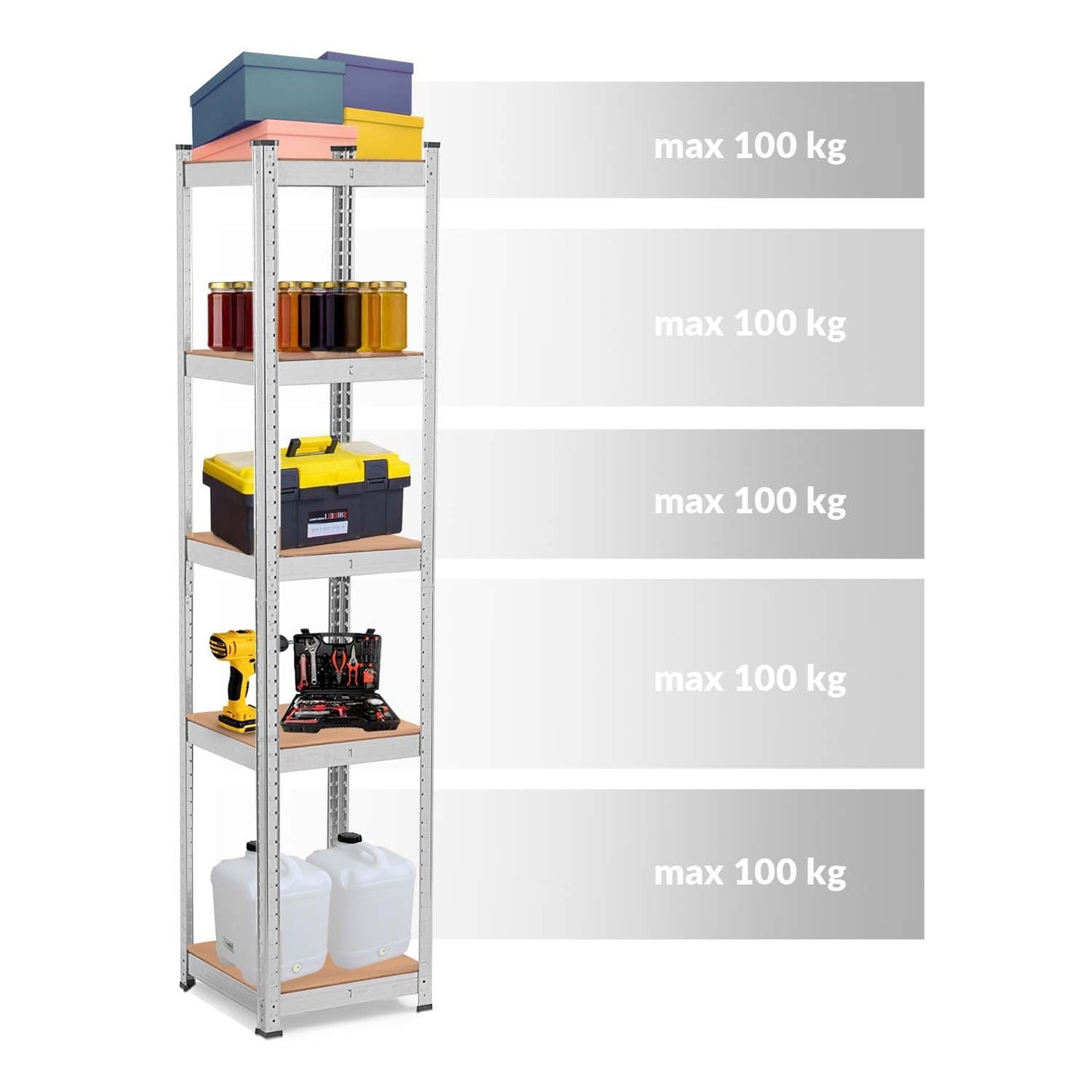 Metal warehouse shelf 180 x 40 x 40 Humberg 4819