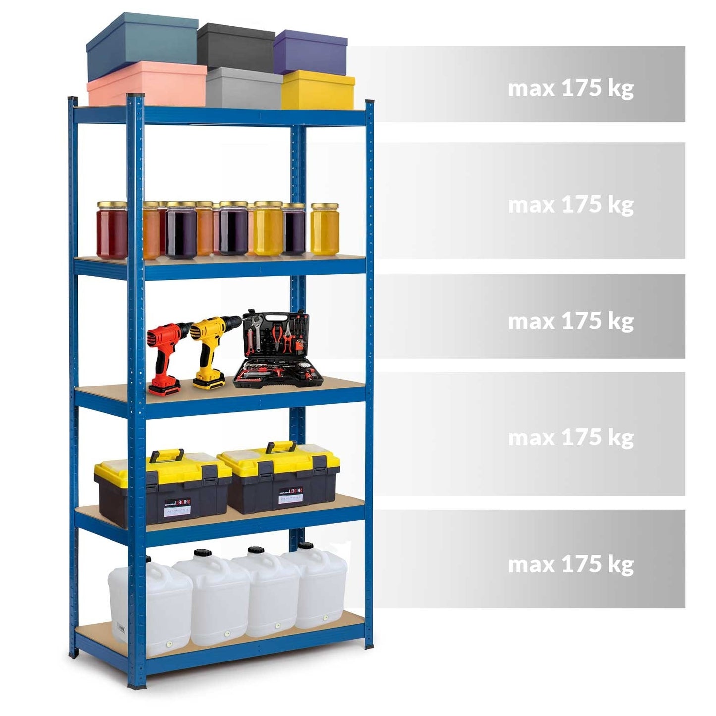Metal warehouse shelf 180 x 90 x 30cm Humberg 4845