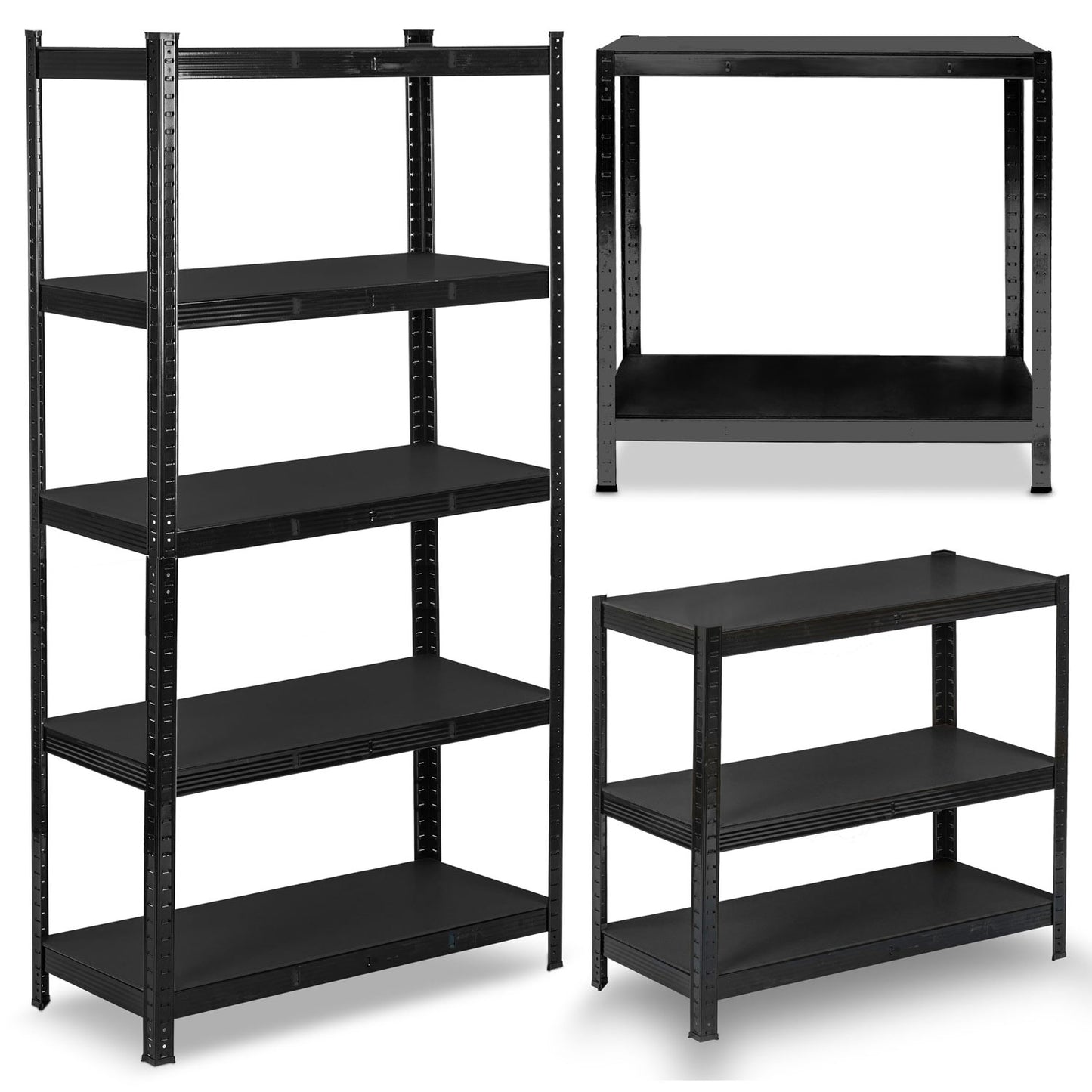 Metal warehouse shelf 180 x 90 x 40 cm Humberg HR-851 black