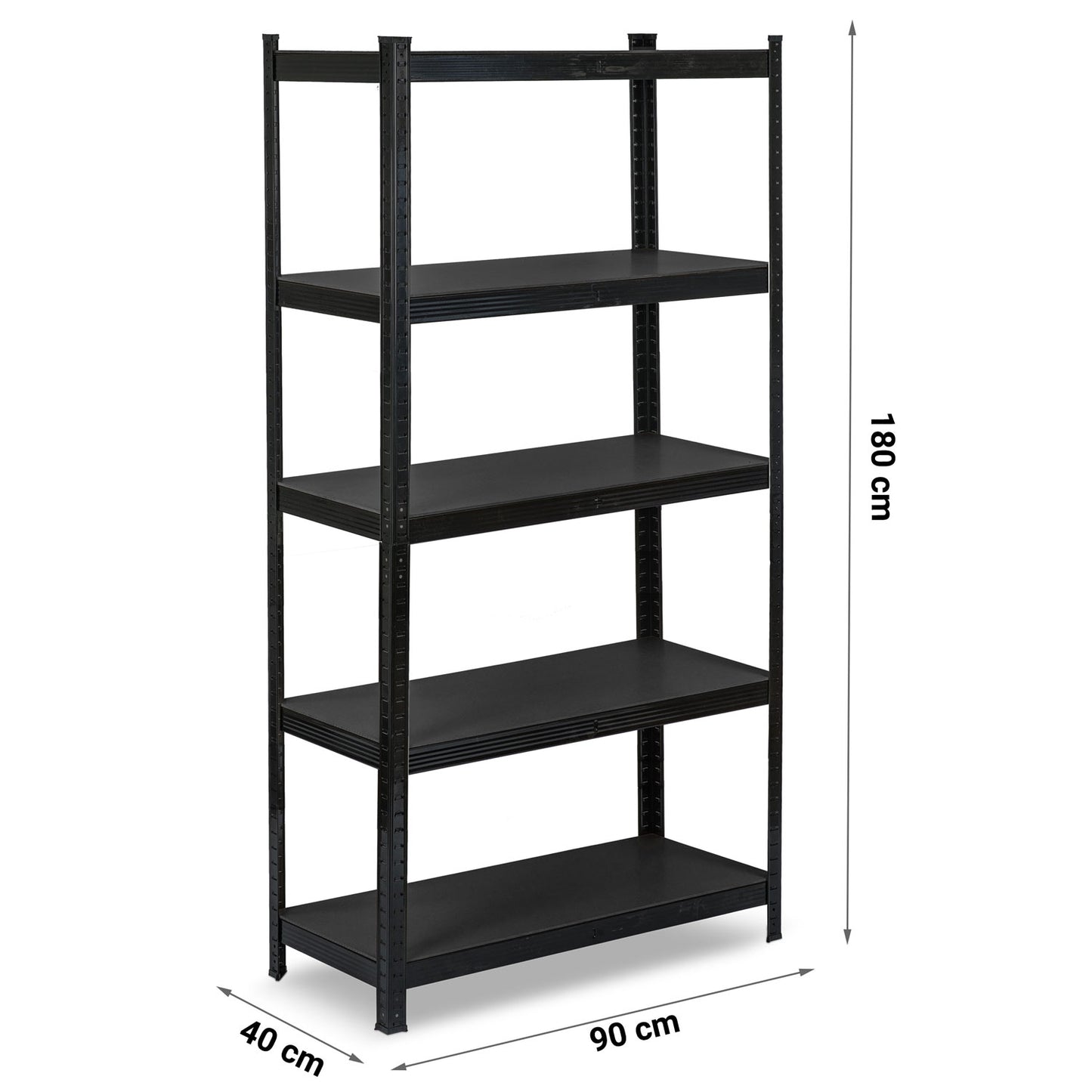 Metal warehouse shelf 180 x 90 x 40 cm Humberg HR-851 black