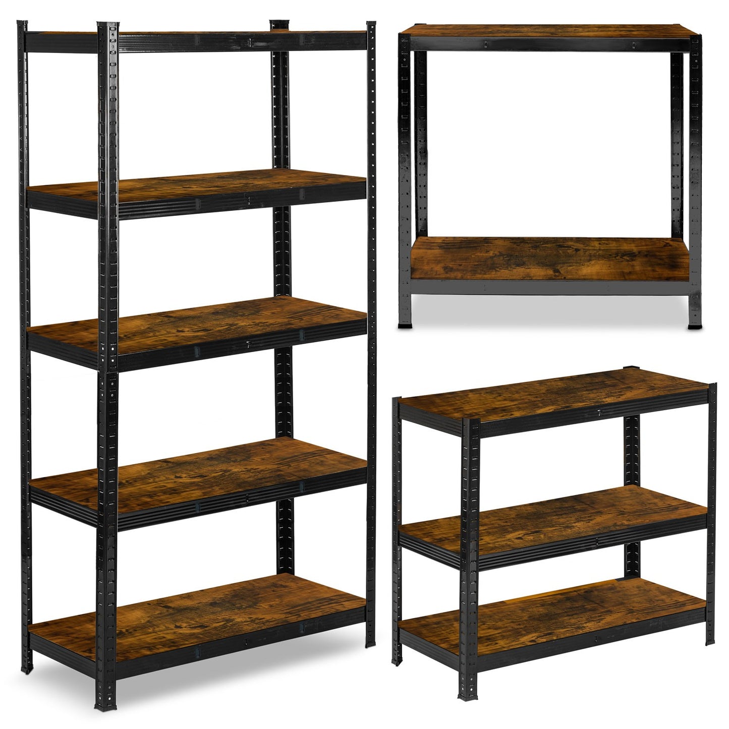 Metal warehouse shelf 180 x 90 x 40 cm Humberg HR-852 black