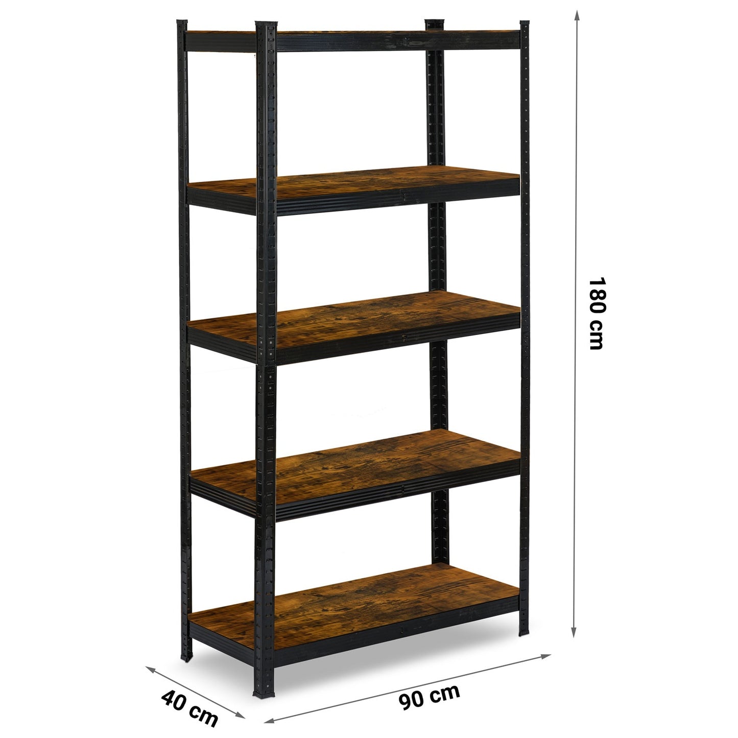 Metal warehouse shelf 180 x 90 x 40 cm Humberg HR-852 black