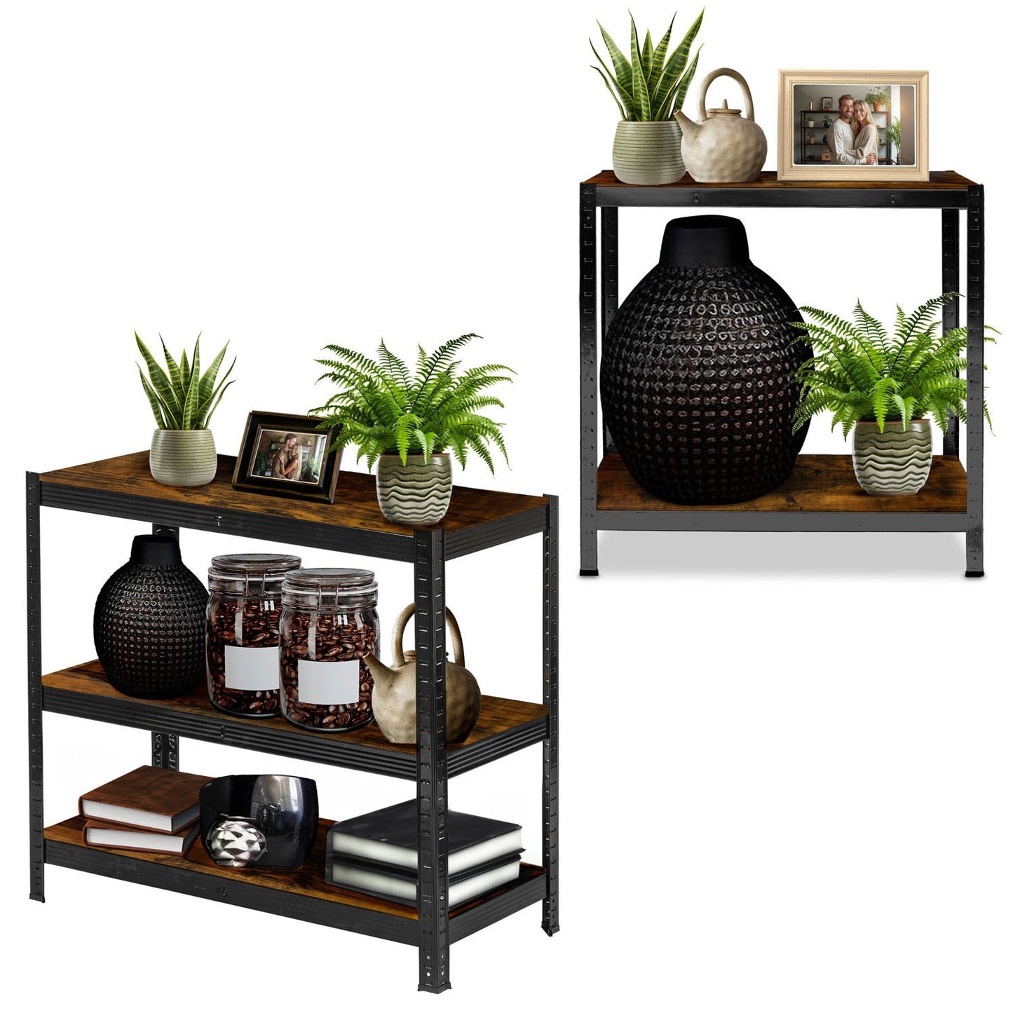 Metal warehouse shelf 180 x 90 x 40 cm Humberg HR-852 black