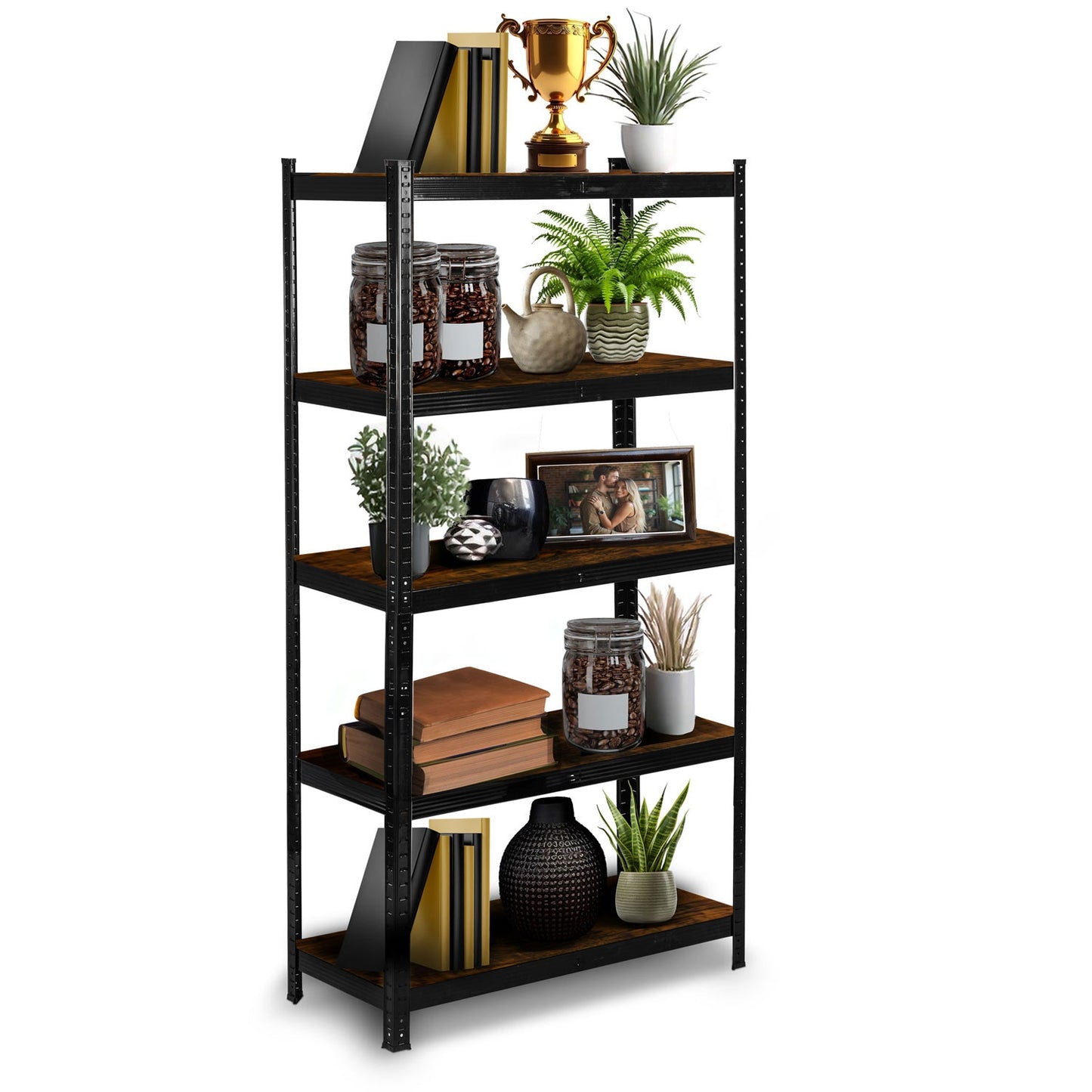 Metal warehouse shelf 180 x 90 x 40 cm Humberg HR-852 black