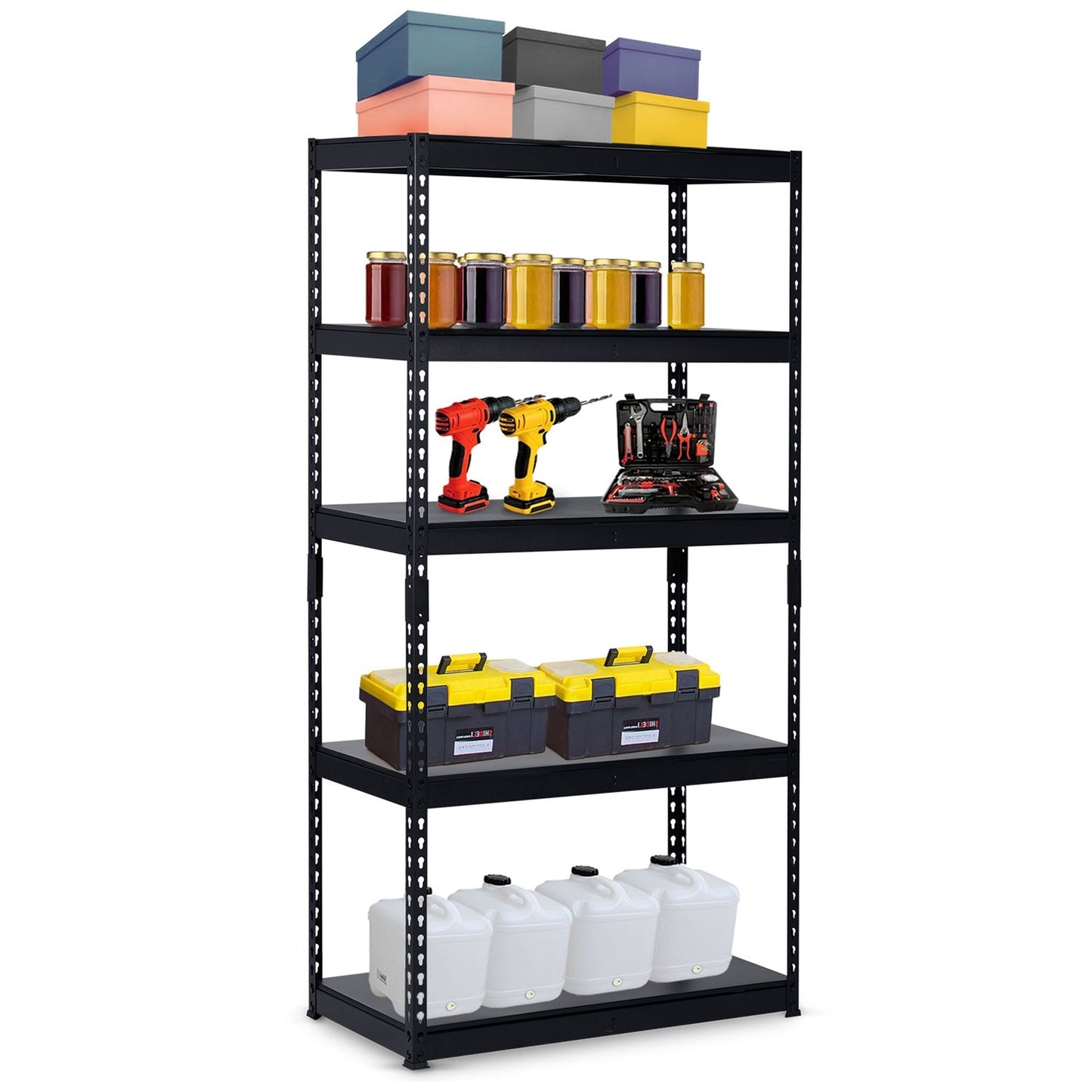 Metal warehouse shelf 183 x 90 x 45 cm Humberg HR-700 black