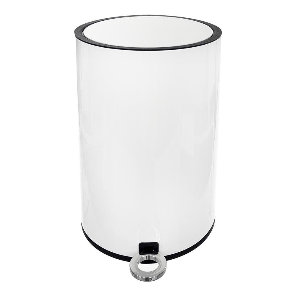 Metal waste bin white with pedal 3 l