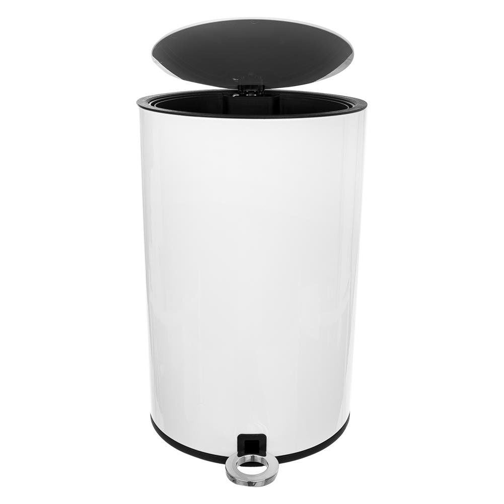 Metal waste bin white with pedal 3 l