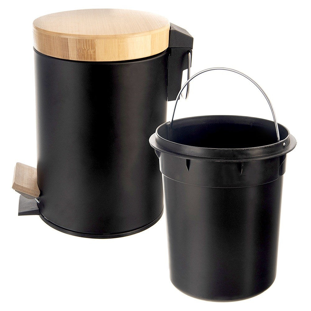 Metal waste bin with pedal black BLACK 3 l