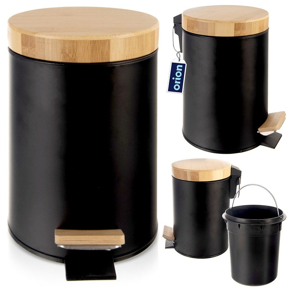 Metal waste bin with pedal black BLACK 3 l