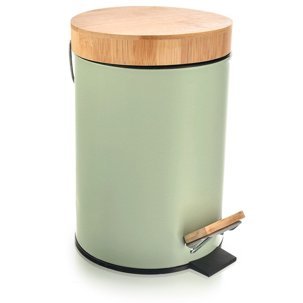 Metal waste bin with pedal green GREENISH 3 l