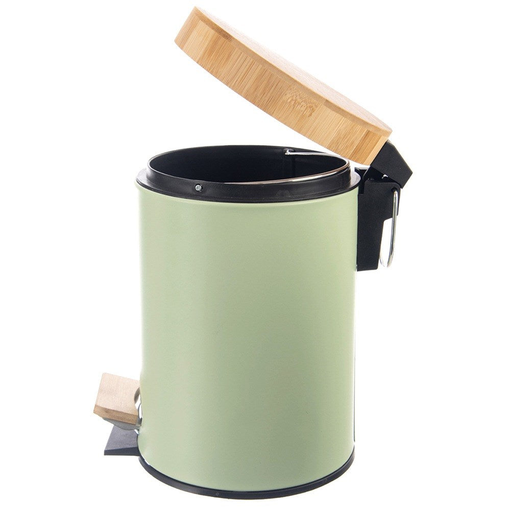 Metal waste bin with pedal green GREENISH 3 l