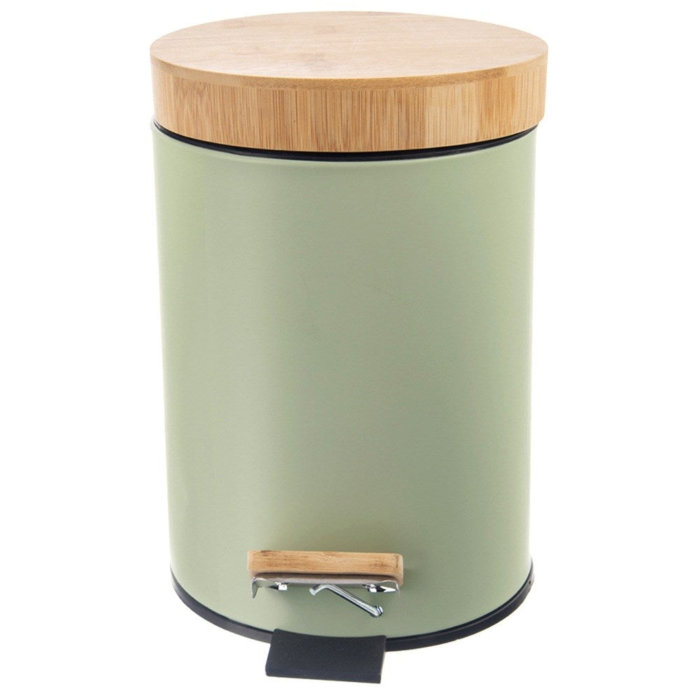 Metal waste bin with pedal green GREENISH 3 l