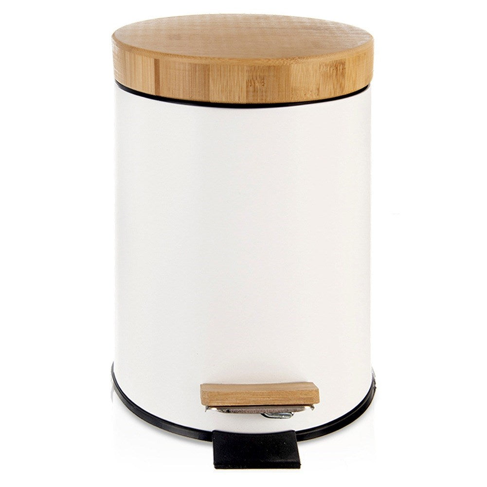 Metal waste bin with pedal white WHITELINE 3 l