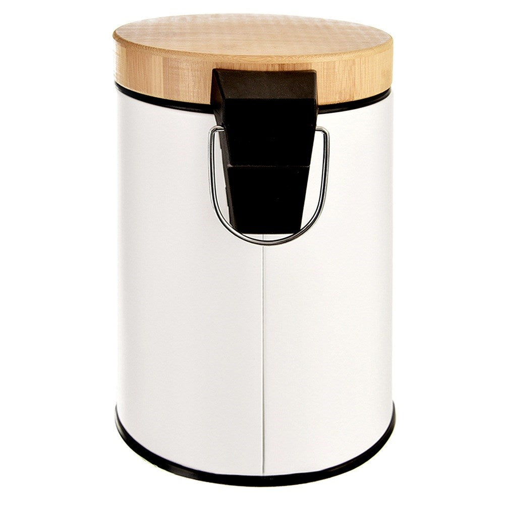Metal waste bin with pedal white WHITELINE 3 l