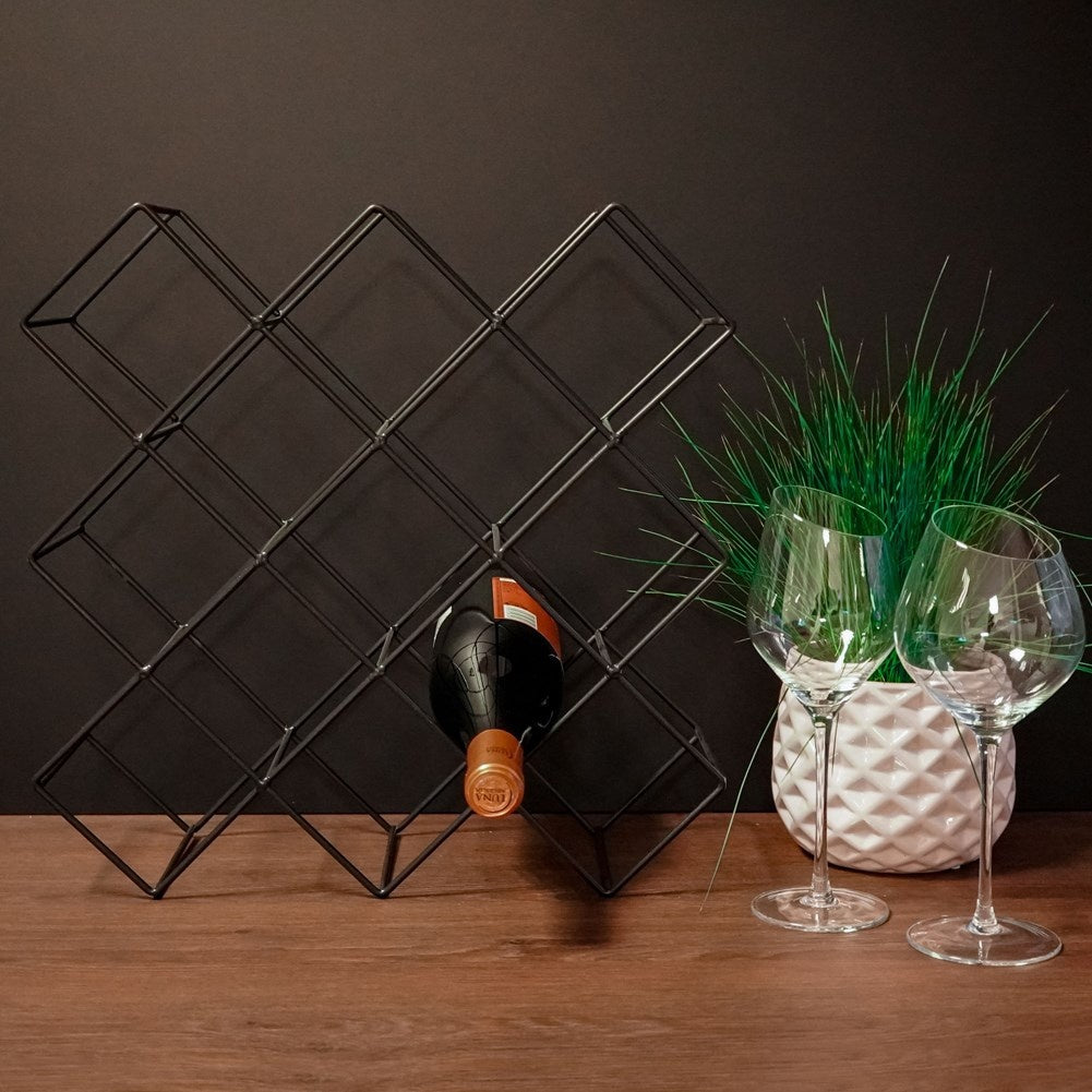 Metal wine rack for 13 bottles - Stylish wine storage