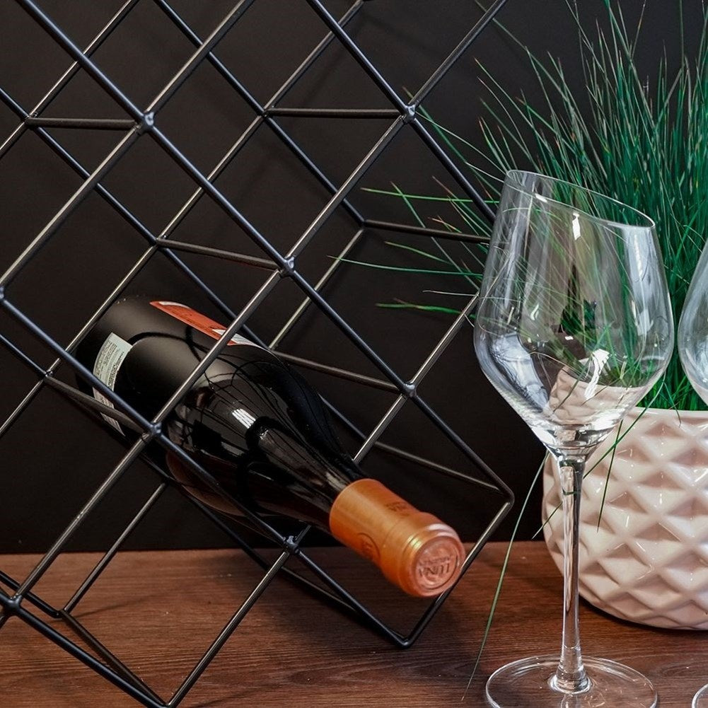 Metal wine rack for 13 bottles - Stylish wine storage
