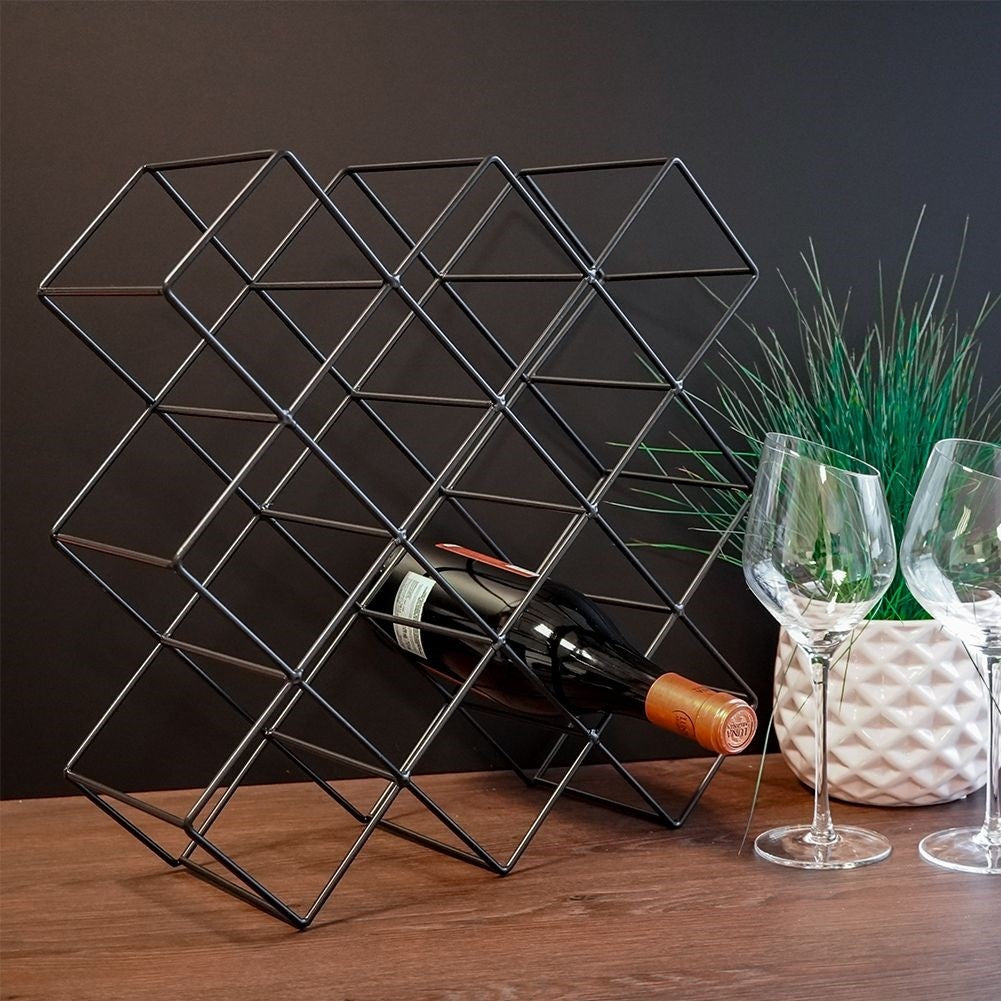 Metal wine rack for 13 bottles - Stylish wine storage