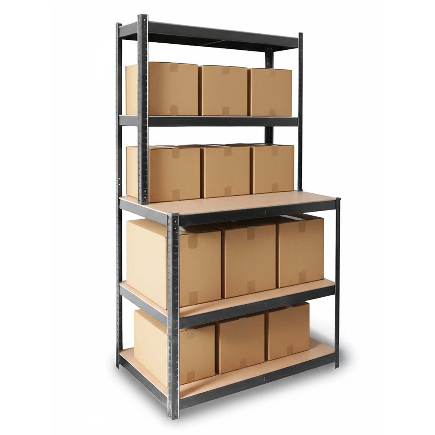 Metal workbench shelf 180 x 100 x 60 cm Humberg HR-855 black