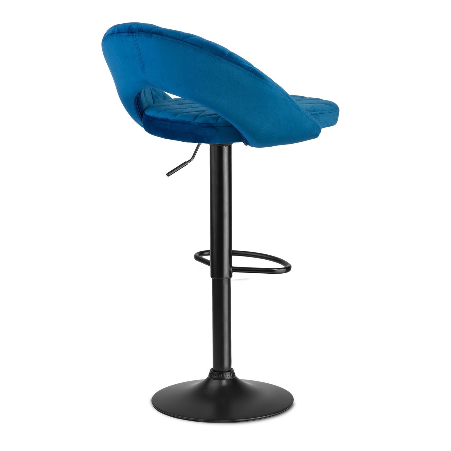 Meva bar stool with backrest, blue