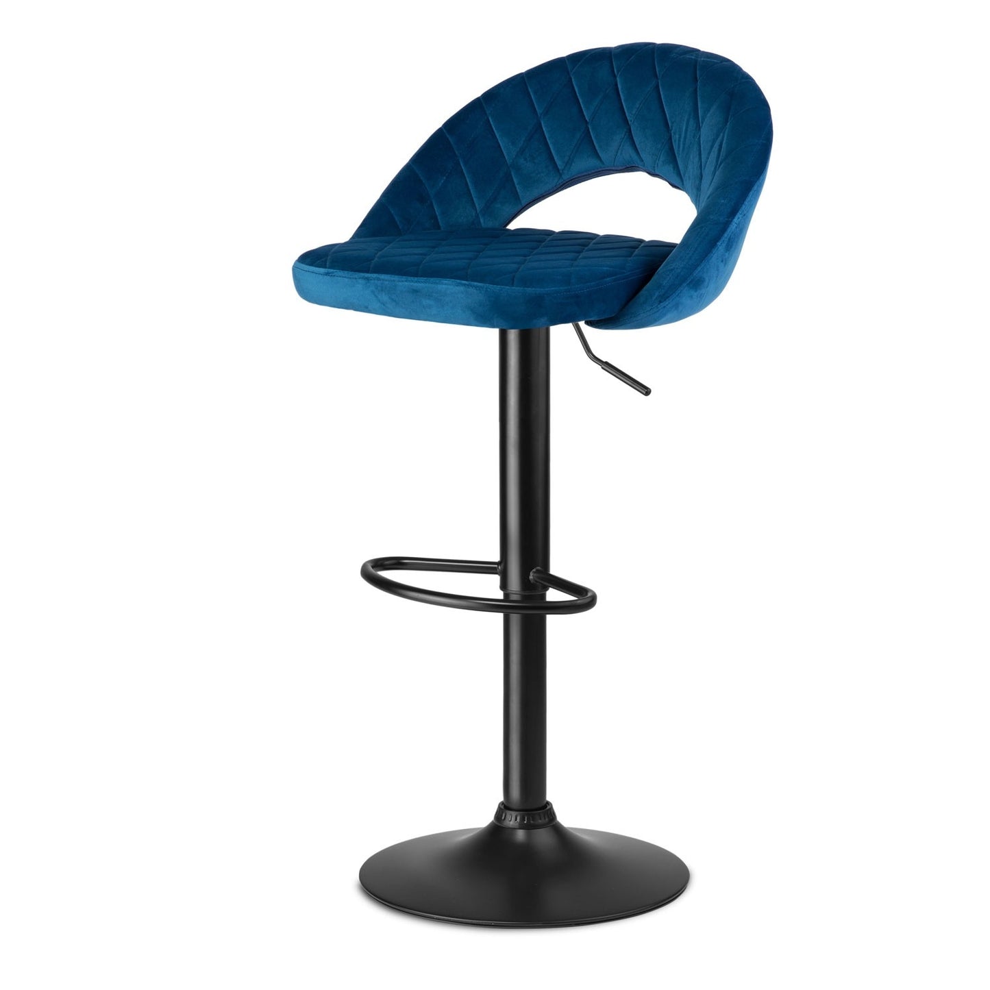 Meva bar stool with backrest, blue