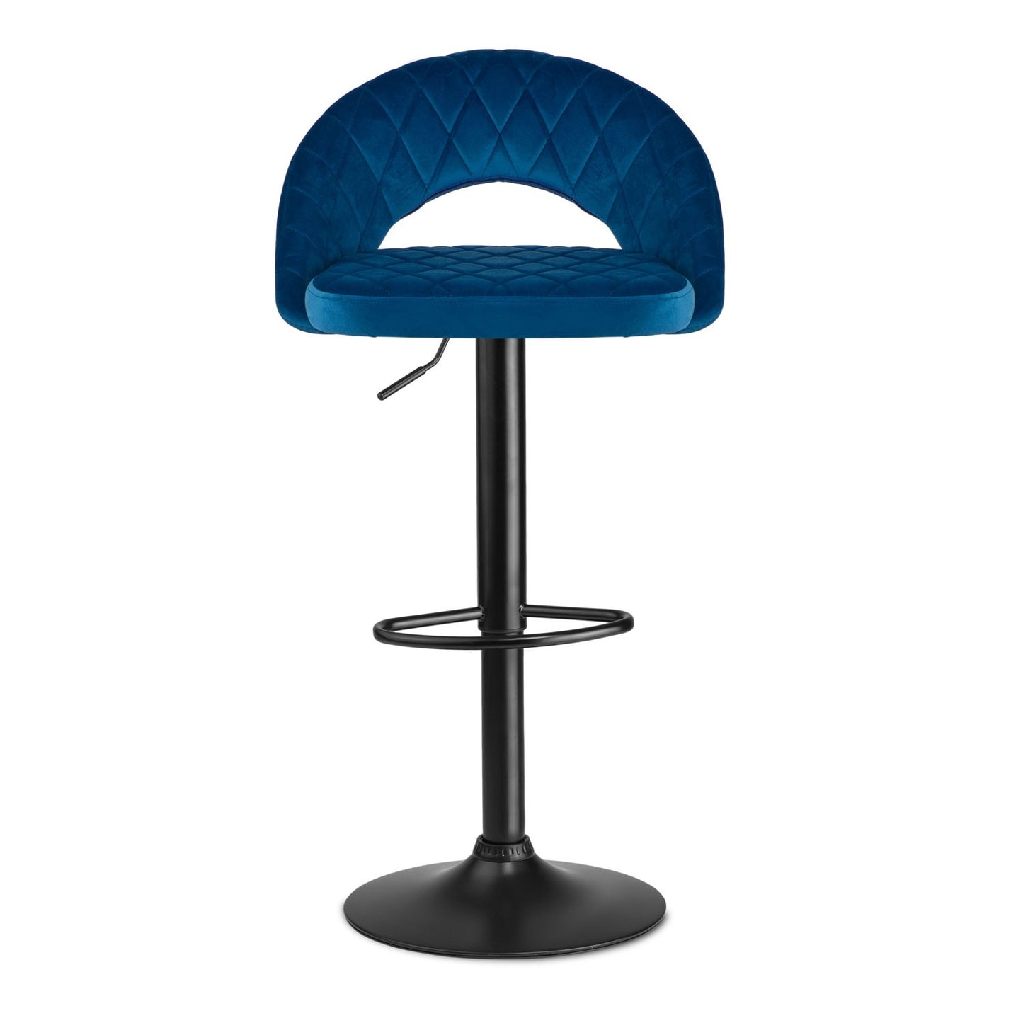 Meva bar stool with backrest, blue