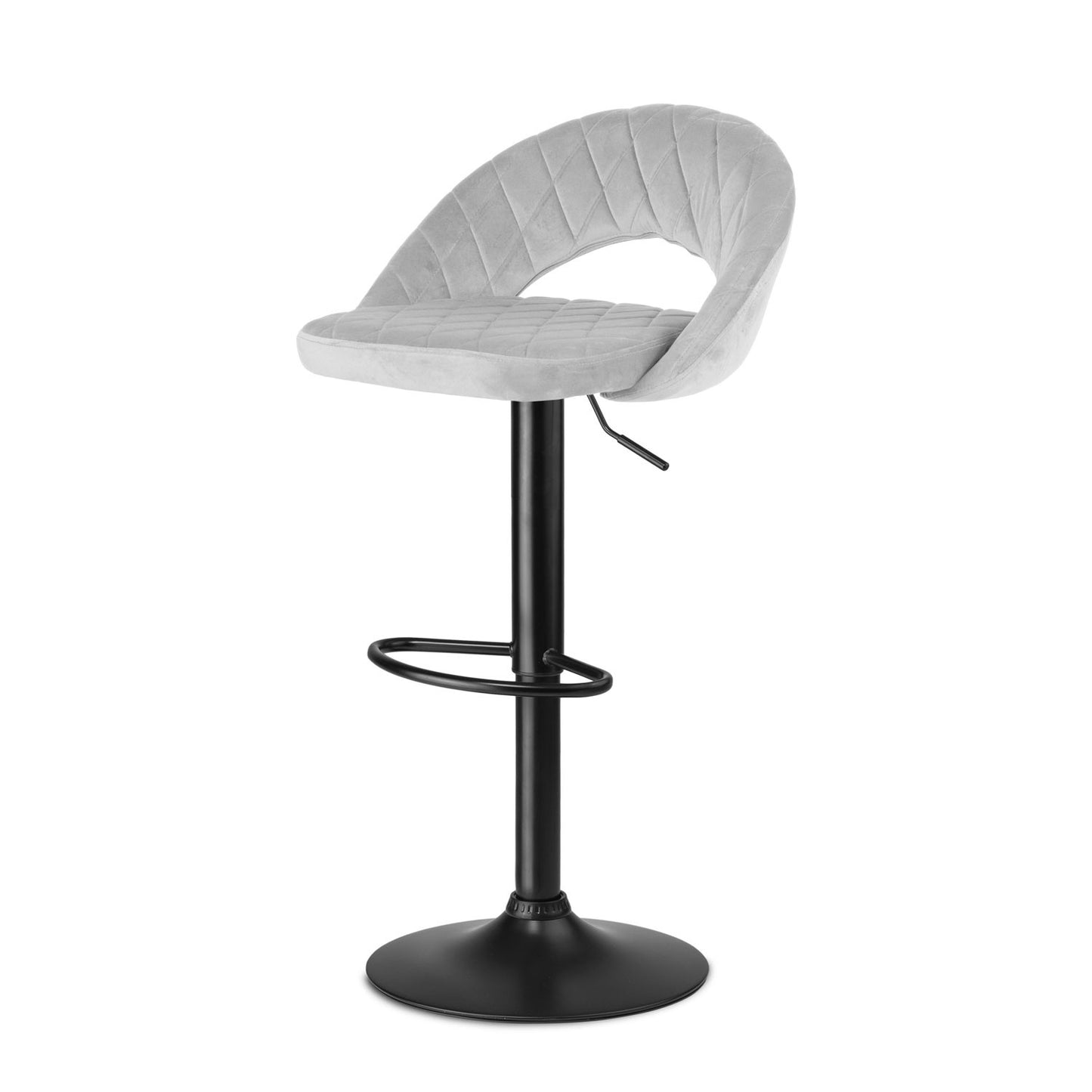 Meva bar stool with backrest, gray