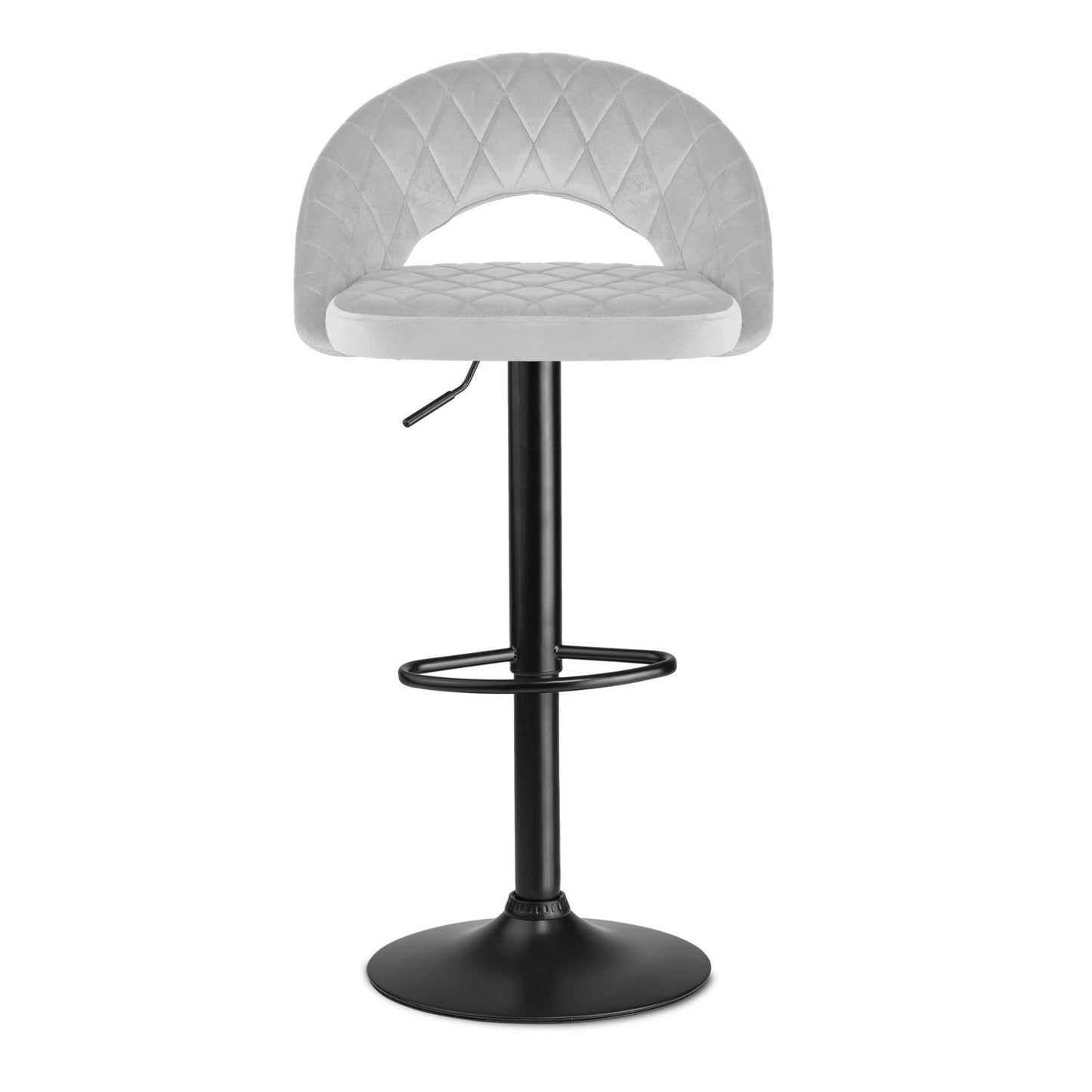 Meva bar stool with backrest, gray