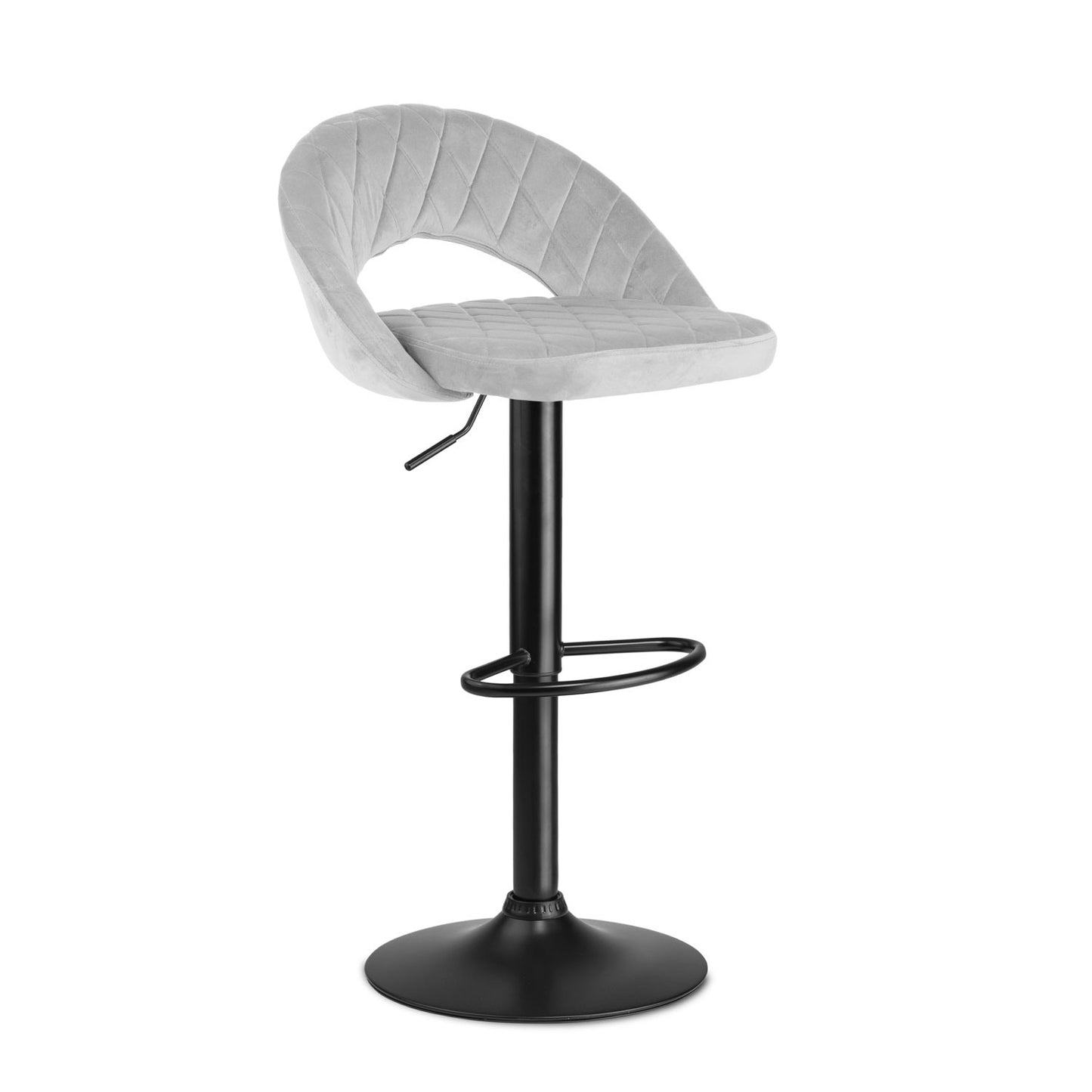 Meva bar stool with backrest, gray