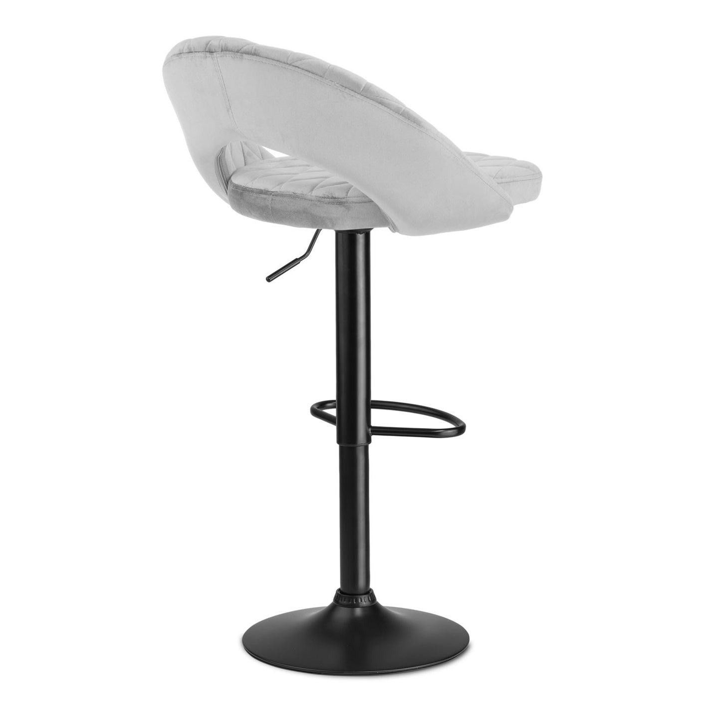 Meva bar stool with backrest, gray