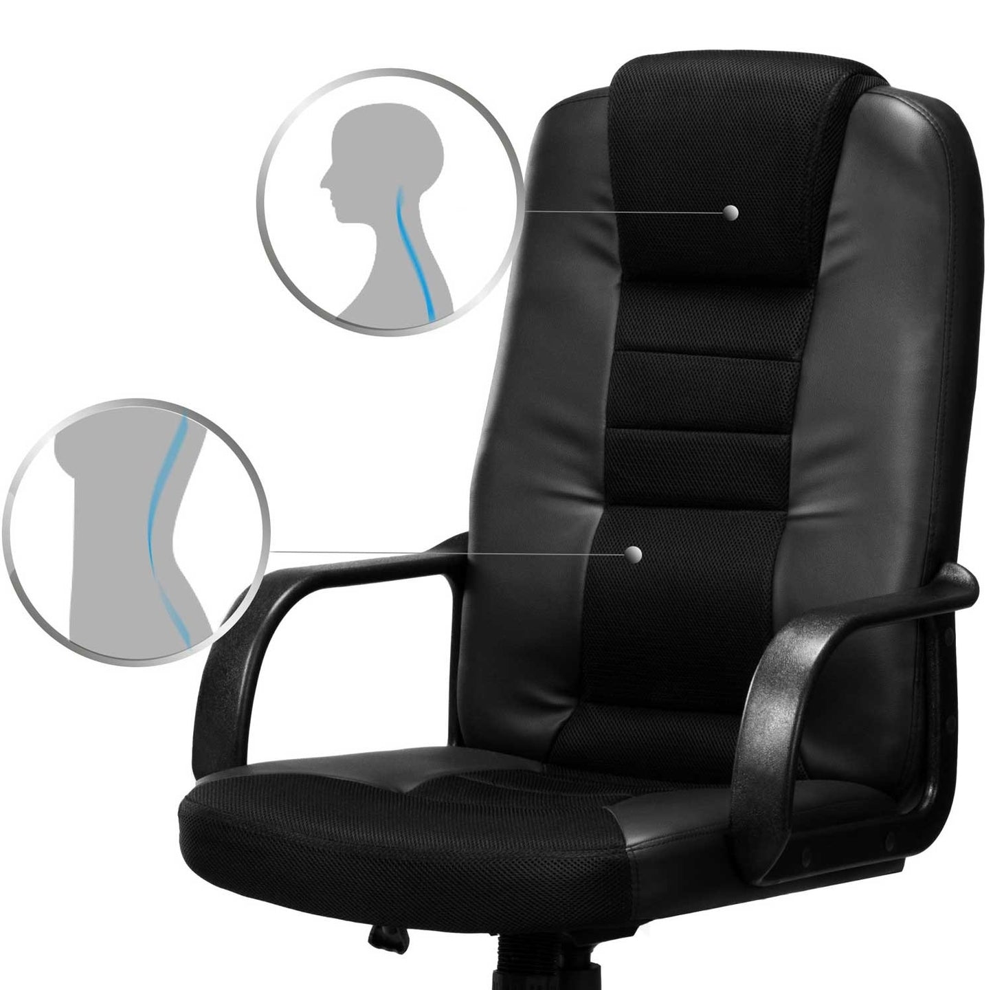 Micro-mesh leather armchair Sofotel 518B black