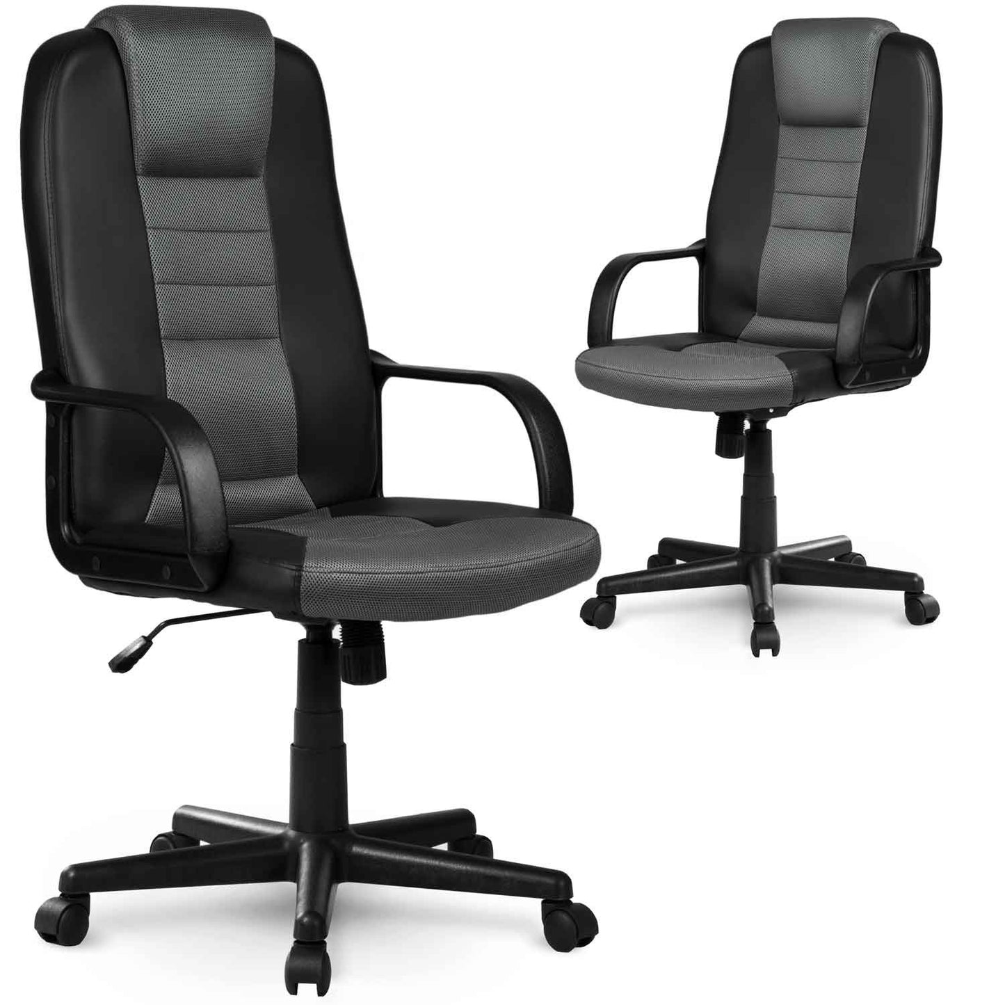 Micro-mesh leather office chair 518B black and gray