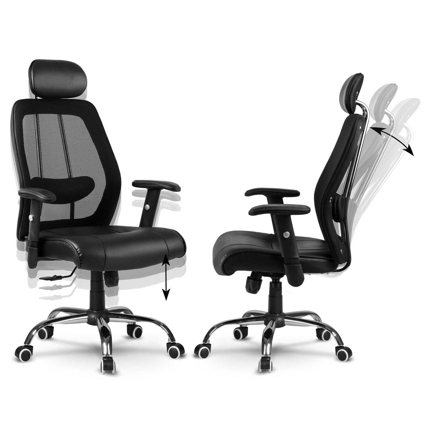 Micro-mesh leather office chair Monaco black