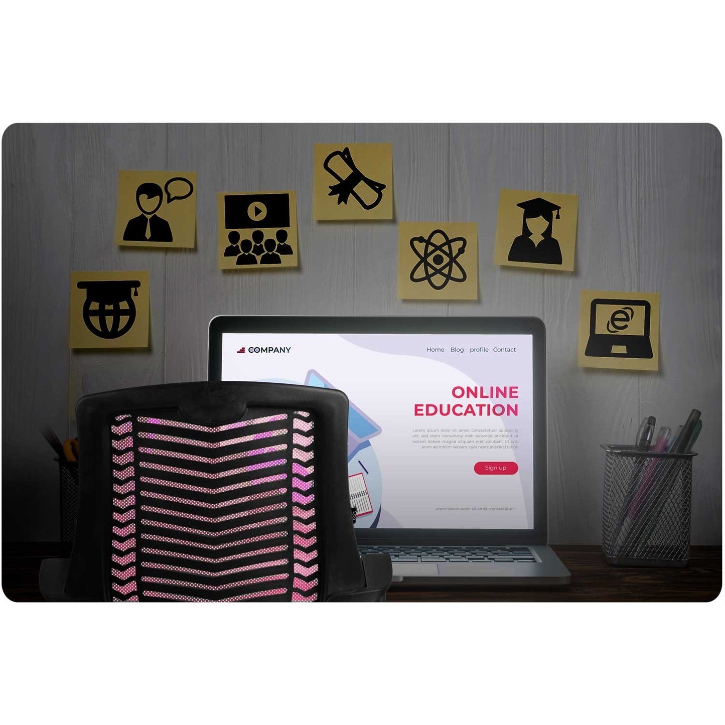 Micro-mesh office chair Sofotel Denar pink