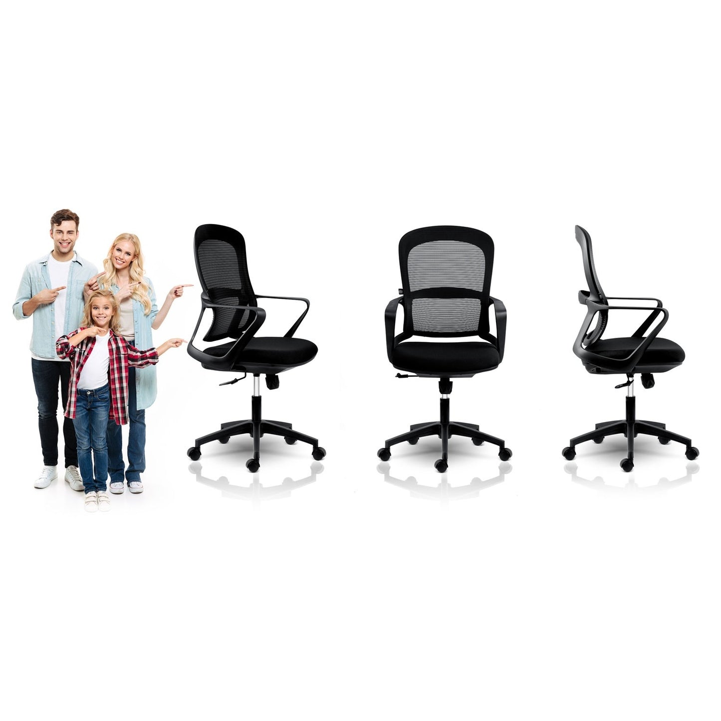 Micro-mesh office chair Sofotel Haga black