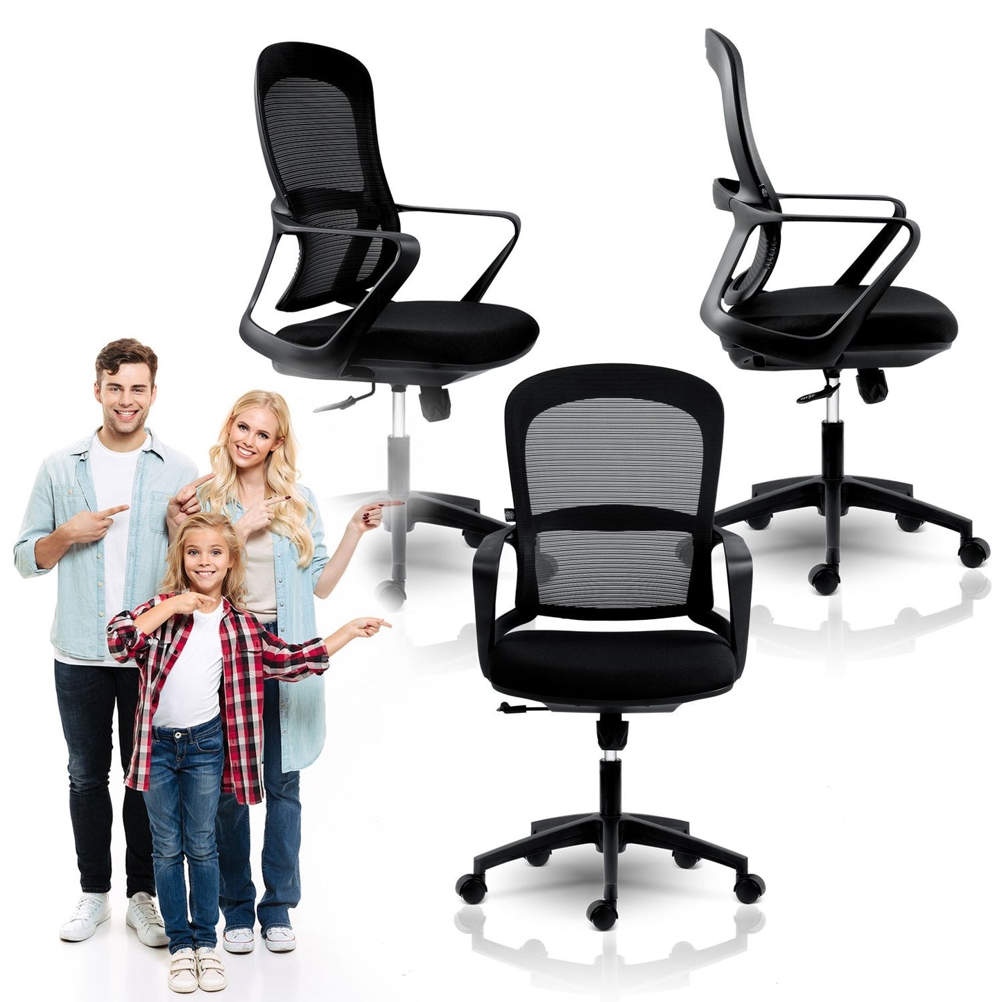 Micro-mesh office chair Sofotel Haga black