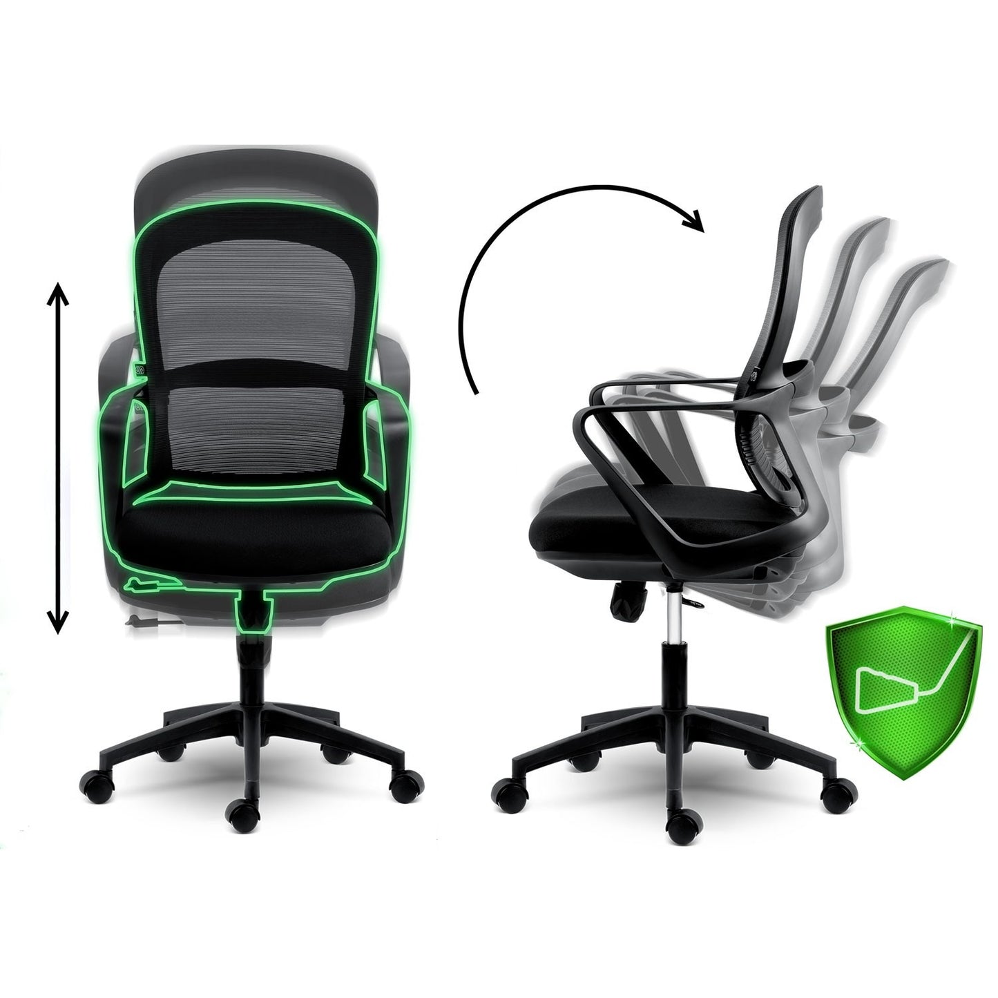 Micro-mesh office chair Sofotel Haga black