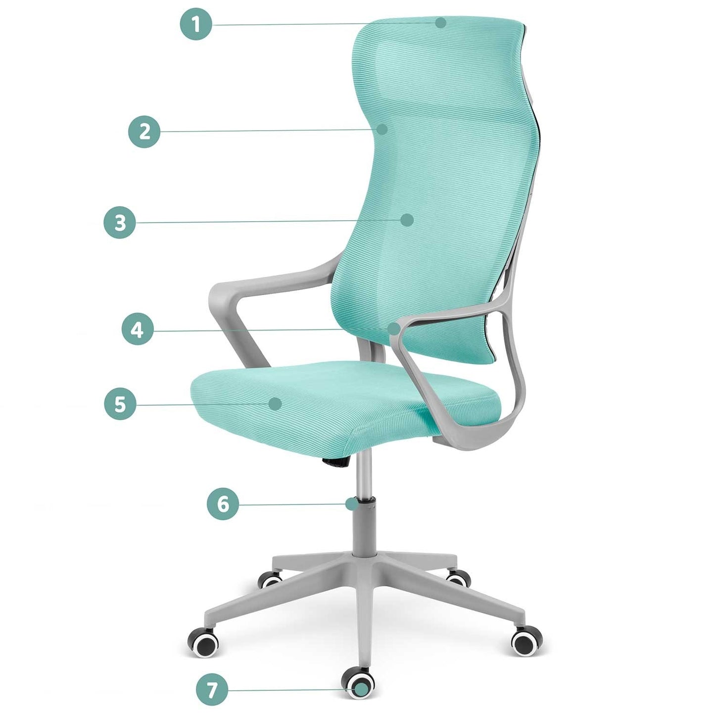 Micro-mesh office chair Sofotel Labi mint