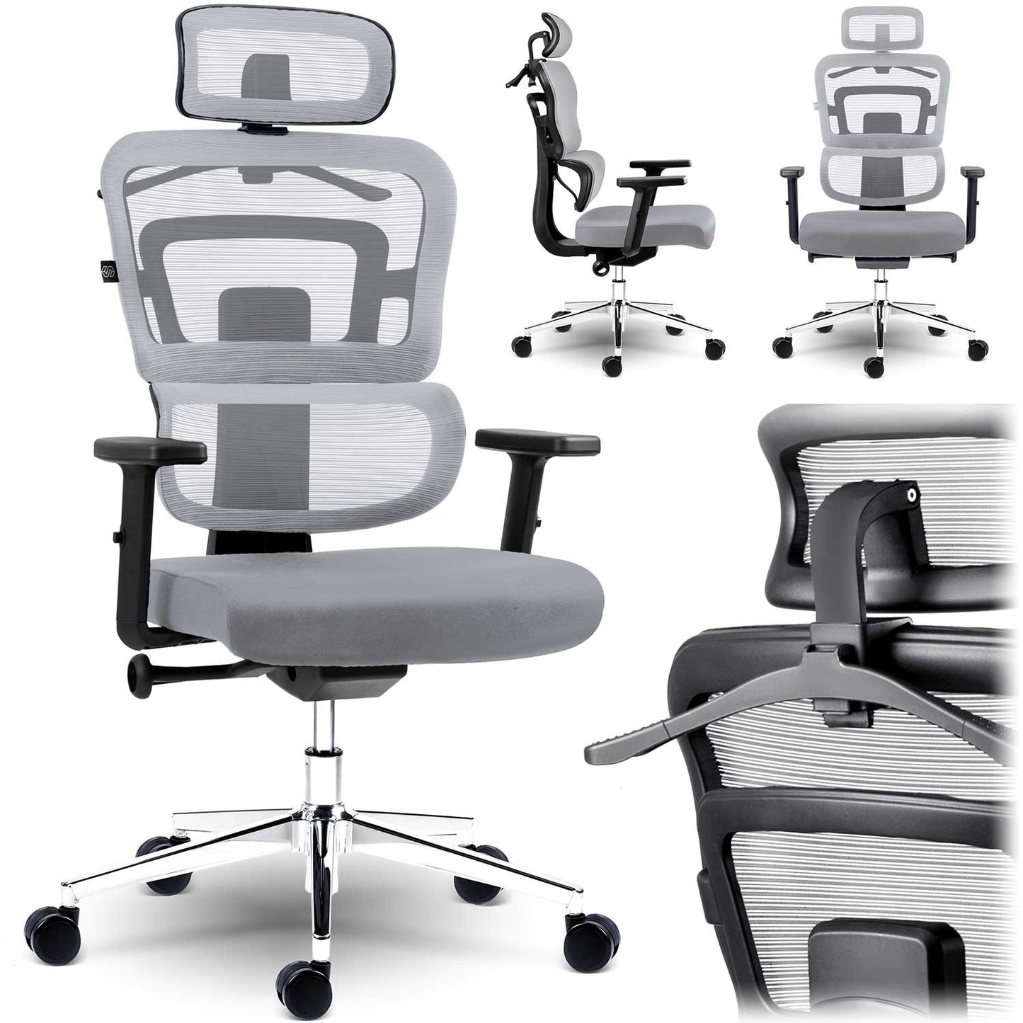 Micro-mesh office chair Sofotel Nicea gray