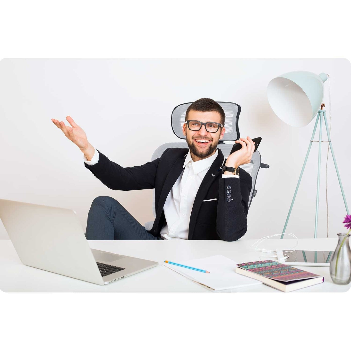 Micro-mesh office chair Sofotel Nicea gray