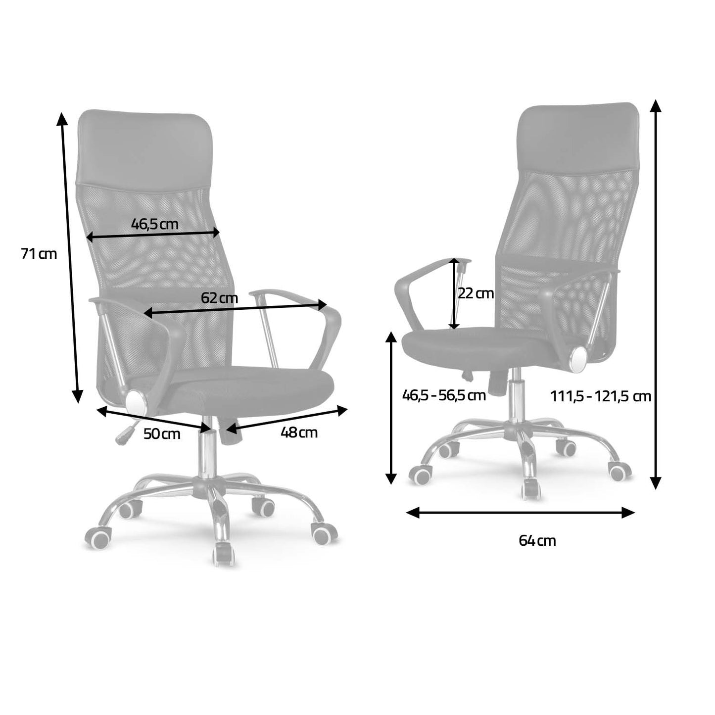 Micro-mesh office chair Sofotel Sydney dark grey