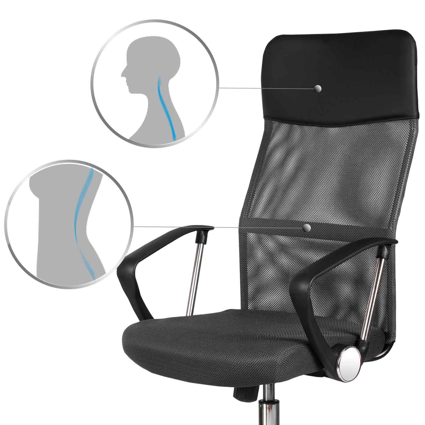 Micro-mesh office chair Sofotel Sydney dark grey