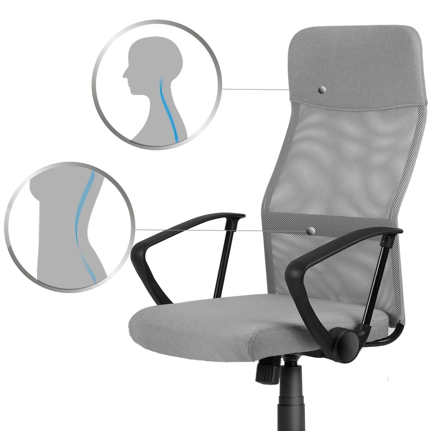 Micro-mesh office chair Sofotel Sydney light grey