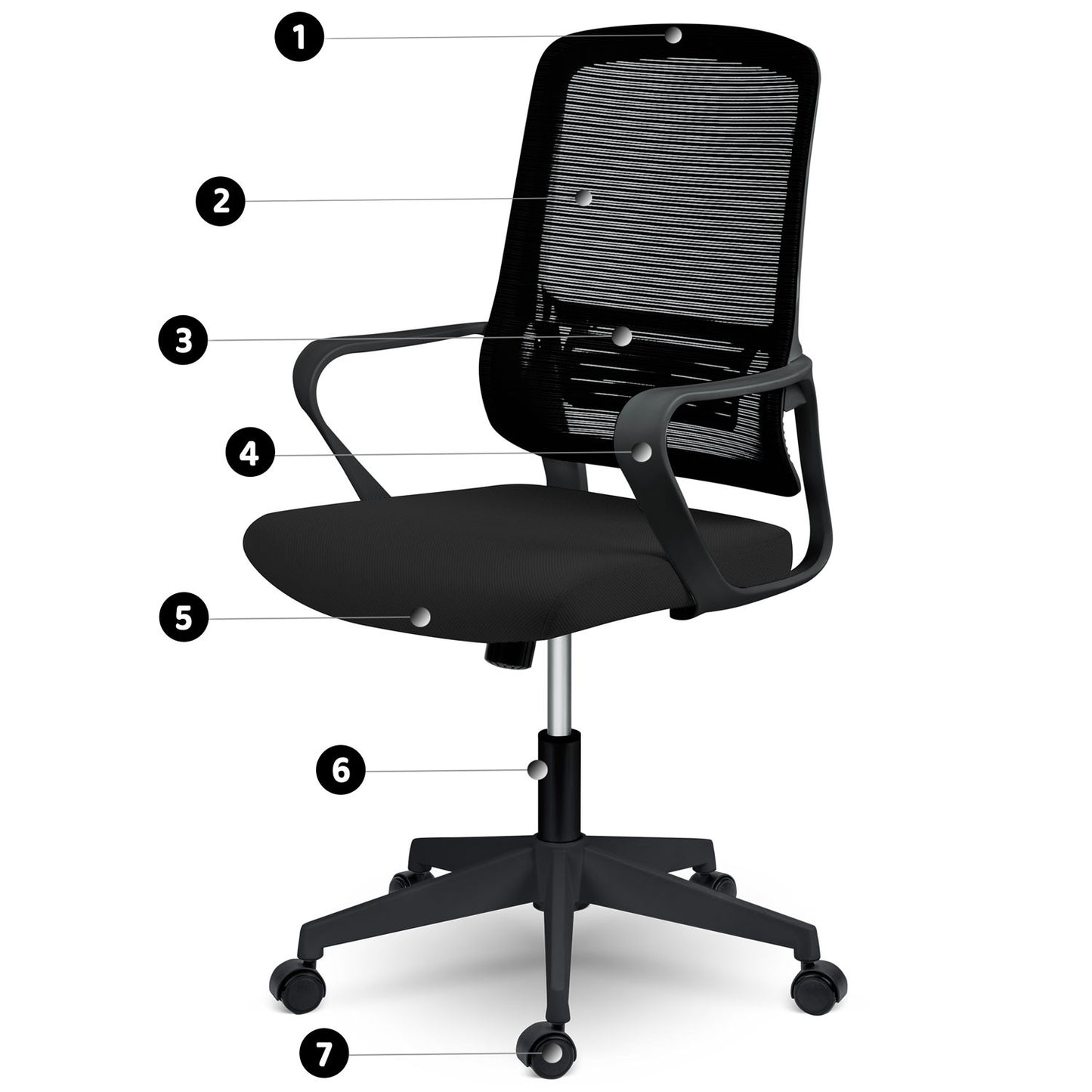 Micro-mesh office chair Sofotel Wizo black