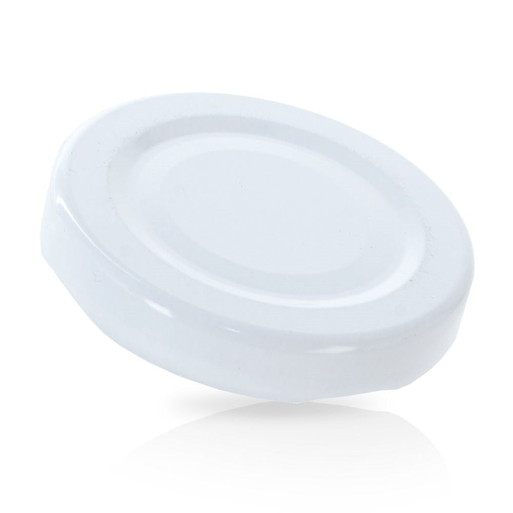Milk bottle lid in metal with clips for longer durability